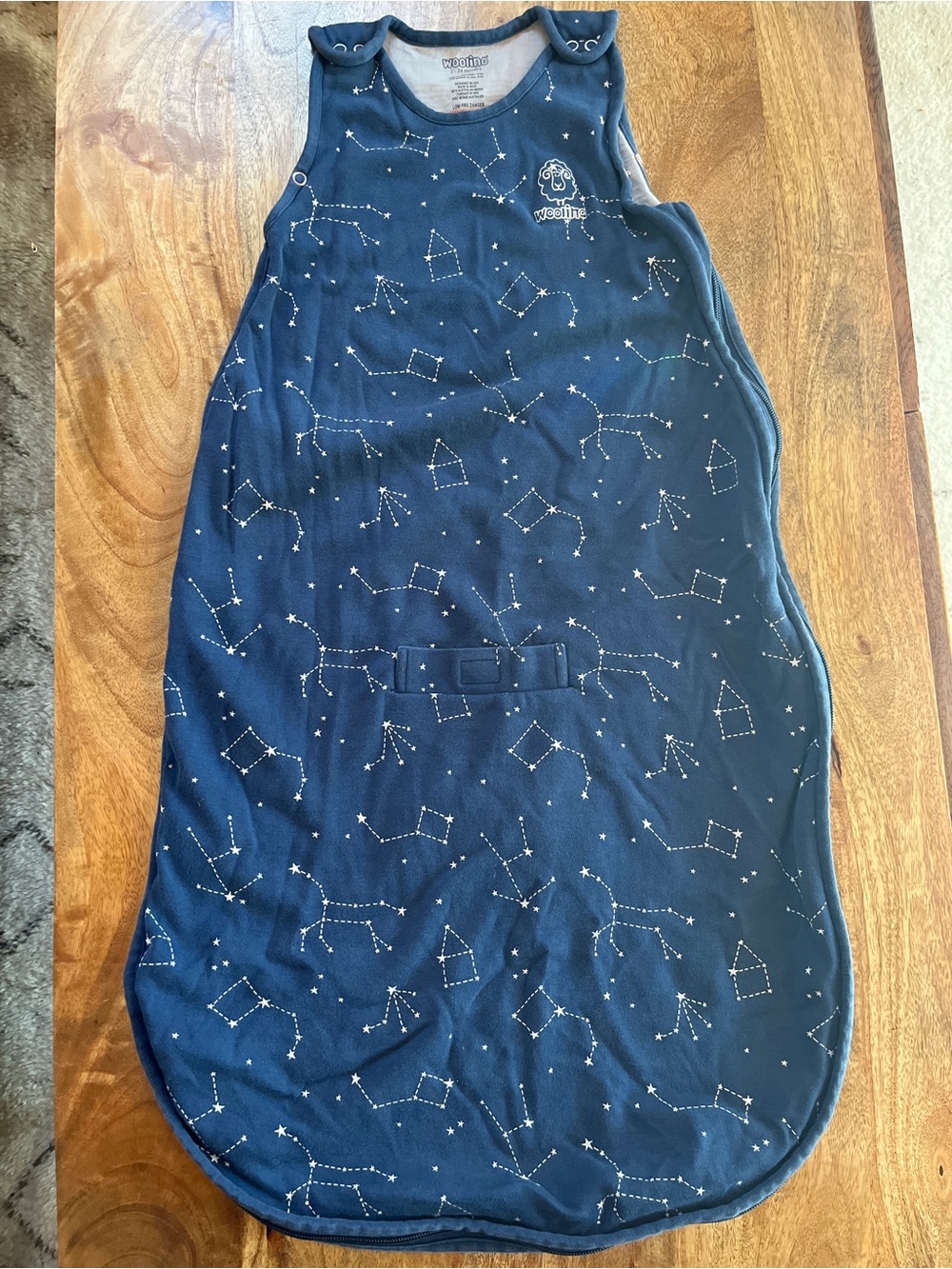 Woolino 4 Season Ultimate Baby Sleep Bag, Merino Wool/ Cotton, Night Sky